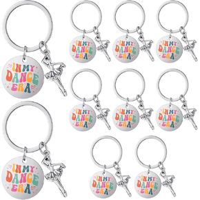 Sureio 16 Pcs Dance Ballerina Keychain Dancer Charm Key Chain in My Dance Era Ballet Shoes Dancer Pendant Gift for Women Ballet Lovers Birthday Party Favor