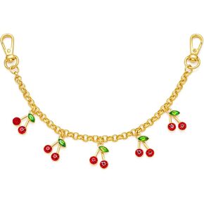 Cherry Gold Keychain For Women Double Buckle Key Pendant Trendy Gold Bag Charm Keychain Accessories Car Key Chain Purse Charms Fashion Jewelry