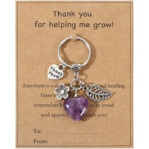 Teacher Appreciation Gifts,Natural Crystal Stone Keychain,End of Year Thank You for Helping Me Grow Teacher Gifts in Kuwait