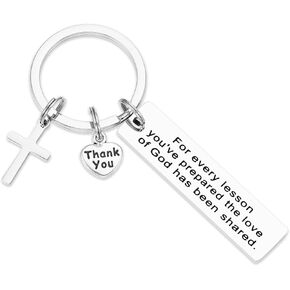 Sunday School Teacher Gifts for Christmas Women Men Christian Gift for Woman Teachers Appreciation Jewelry Sunday School Keychain