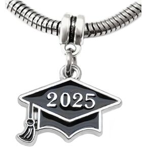 LaBenie Dangle Black Graduation Cap Charm Bead