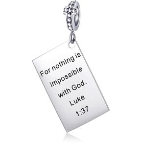 Betty & Sarah Bible Verse Charm لسوار السحر والقلادة - المجوهرات الدينية الفضية مع الكتاب المقدس والكتاب المقدس in Kuwait