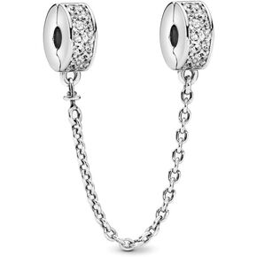 Clip Safety Chain Charm 925 Sterling Silver Pendant,Jewelry Beads Gifts for Women Bracelet&Necklace 175