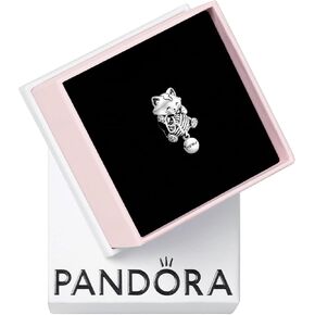 PANDORA Kitten & Yarn Ball Charm - Compatible with PANDORA Moments - Jewelry for Women - Gift for Women - Made with Sterling Silver - With Gift Box
