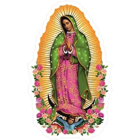 Holy Mary Stickers, Our Lady of Guadalupe Decal for Laptops, Cars, and Gifts, Virgin Mary Sticker – Jesus Catholic Religious Vinyl Sticker, Christian Mother Mary Icon (3 inch)