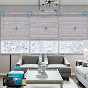 Motorized Blind,Work with Homekit Thread-Enabled, 100% Blackout Smart Shades with Remote Control, Electric Roller Shade,Multi-Color Samples