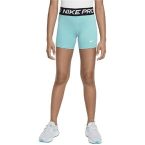 Nike Pro Big Kids' (Girls') Shorts (Green Frost/White, DA1033-300) Size Medium