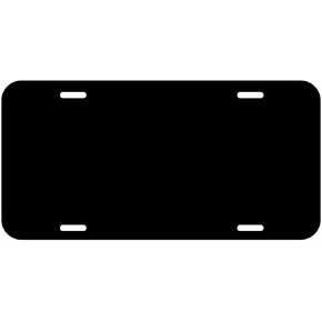 Blank Metal License Plate Solid Black 12" x 6" 0.025 Thickness