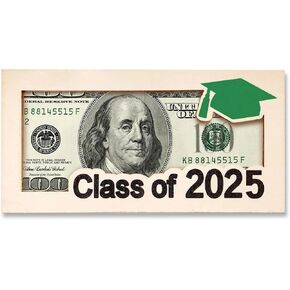2025 Graduation Gift Money Holder Class of 2025 Cash Holder Wooden Card Box Congrats Grad Cash Envelope Red Graduation Cap Money Holder for Cash Gift Graduation Present