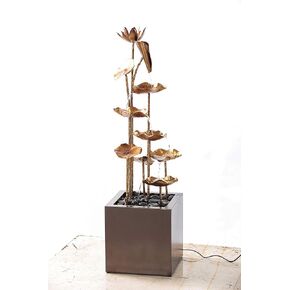 Hi-line Gift Zinc Metal Gold Lotus Fountain