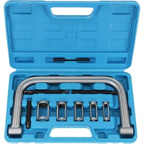 QWORK Valve Spring Compressor, C Clamp Service Set, 10 Piece Kit Auto Compression Clamp Tool for Motorcycles, ATVs, UTVs, Cars with Metric Collets & Storage Case