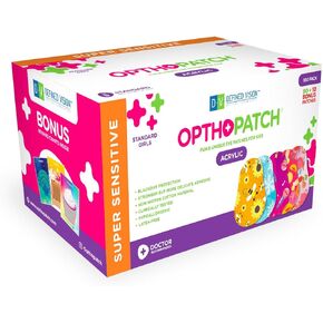 Opthopatch Kids Eye Patches with Extra Hypoallergenic Acrylic Adhesive, 100 Breathable Patches for Amblyopia & Lazy Eye, Chic Girl-Friendly Designs, 3 Rewards Chart Included by Defined Vision