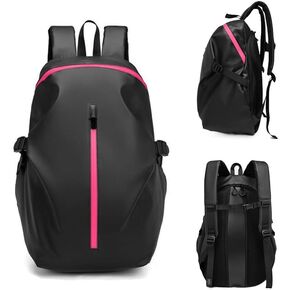Motorcycle Backpack,Reflective Motorcycle Helmet Bag Backpack for Men Women, Large Capacity Waterproof Travel Backpack Shoulder Bag (Pink)