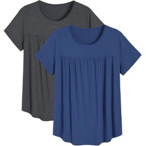 Latuza Women's Petite Tunic Tops Petite Length PJ Tops Loose Fit