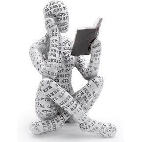 القراءة تمييز الكتب ديكور رف ، تمثال مفكر تجريدي إبداعي ، مكتب منزلي ديكور مكتب الجرف المكتب