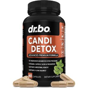 Candida Cleanse Detox for Women & Men - Candi Detox Support Supplement Pills Kit, Anti Overgrowth Gut Balance Probiotic Flora Complex Supplements - Natural Oral Herbal Oregano & Caprylic Acid Capsules