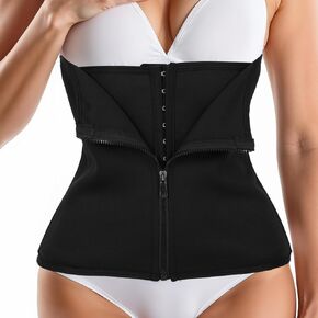 Waist Trainer Corset Zipper Tummy Control Shapewear Breathable Waist Cincher for Women Body Shaper Sport Girdle, Adjustable Hook & Eye Closure Tummy Tucker Yellow