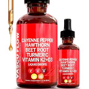 Cayenne Pepper Drops, Clean Nutra Cayenne Pepper Extract with Hawthorn Beet Root 60ml Plant-Based Liquid (2Pcs)