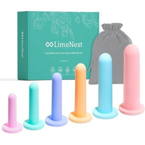 Silicone Pelvic Floor Muscle Dilator Exerciser Trainer Set | 6 Sizes for Pelvic Floor Strengthening and Kegel Exercises | Postpartum Essentials for Recovery and Women's Health and Comfort