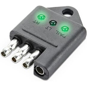 4-Pin Trailer Plug Circuit Tester - 4 Way Flat Trailer Light Wiring Tester With LED Indicators