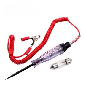 Automotive Test Light,Premium LED Bulb Automotive Circuit Tester, 6-24V Test Light with PU Extended Spring Wire, Sharp Hard Steel Probe Vehicle Circuits Low DC Voltage Light Tester