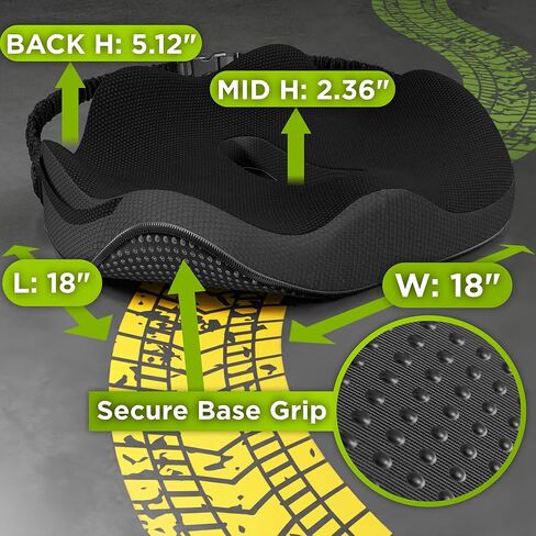 X -Large Truck Seat Cushion لسادة سائق الشاحنة - دعم ترقيته ، رغوة ذاكرة سميكة معتمدة ، معتمدة in Kuwait