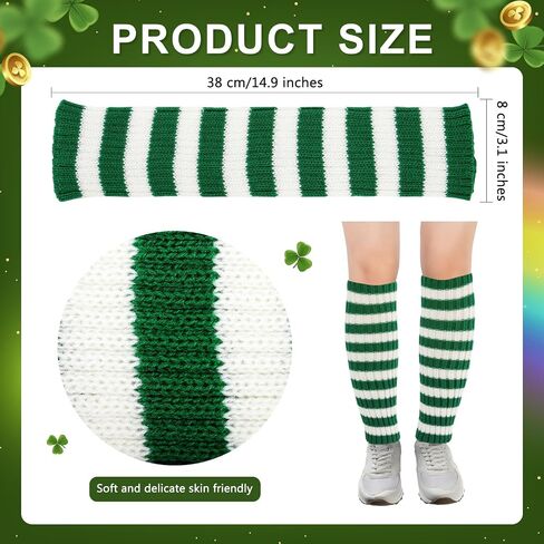 Junely Leg Warmers for Women Striped Leg Warmer Knit Legwarmers Cosplay Costume Accessories in Saudi Arabia