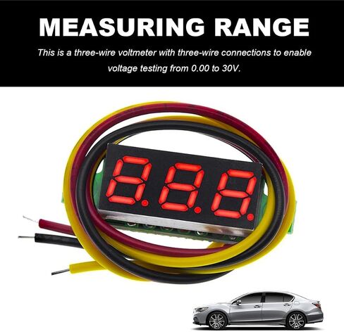 5 PCS Mini Digital Voltage Meter, DC 0~30V Three-Wire Digital Voltmeter Gauge Tester, 0.36" Calibratable LED Display Panel Mount Car Motorcycle Voltmeter Battery Monitor (Green) in Kuwait