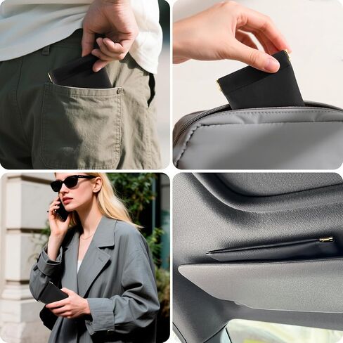 3 pack leather eyewear case PU soft sunglasses bag squeeze top portable lightweight eyewear case for men and women in Saudi Arabia