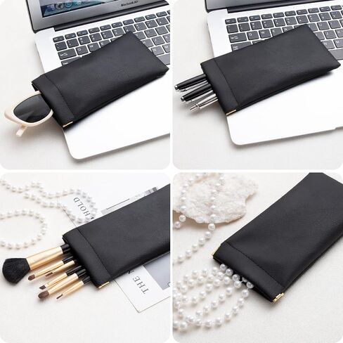 3 pack leather eyewear case PU soft sunglasses bag squeeze top portable lightweight eyewear case for men and women in Saudi Arabia
