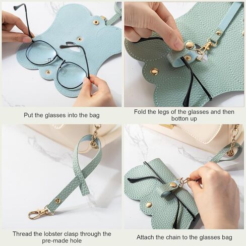 8 Pcs Soft Leather Sunglasses Bag Sunglass Holder for Purse Portable Glasses Case with Strap for Women Men in Kuwait
