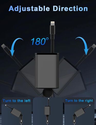 Retractable Car Charger 4 in 1, 100W Super Fast Phone Charger with Dual Retractable Cables for i Phone and Type C Compatible for i Phone 15/14/13/12 Pro Max XR,iPad,Galaxy S23/S22 and More in Saudi Arabia