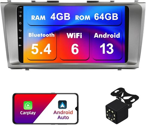 2+32G Android 10 Double Din Car Stereo for Toyota Camry 2006-2011 with 9 Inch Touchscreen Radio Built-in Wireless Carplay/Android Auto/GPS/Bluetooth/FM/AUX-in/Steering Wheel Control/Backup Camera in Saudi Arabia