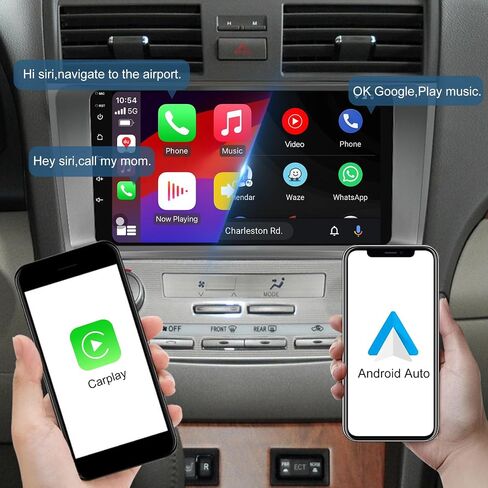 2+32G Android 10 Double Din Car Stereo for Toyota Camry 2006-2011 with 9 Inch Touchscreen Radio Built-in Wireless Carplay/Android Auto/GPS/Bluetooth/FM/AUX-in/Steering Wheel Control/Backup Camera in Saudi Arabia