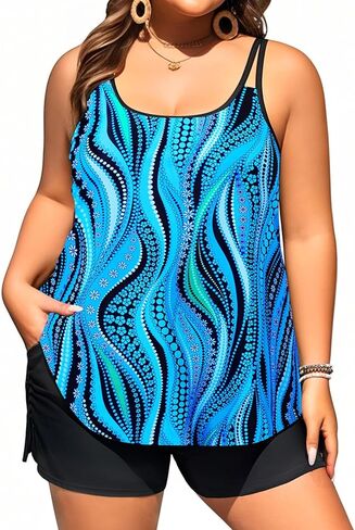 Tempt Me Plus Size Tankini Swimsuits - Women Two Piece Tankini Top with Shorts Flowy Swimsuit 2025 Bathing Suits in Kuwait