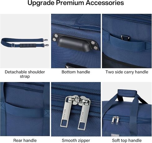 MILADA Travel Luggage Bag Suitcases with Wheels Expandable Foldable Travel Bag Collapsible Rolling Duffle Bag Large Suitcase for Men Women without Telescoping Handle, Black in Kuwait