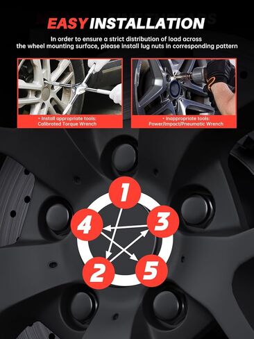 Sposuit M12x1.5 صواميل العروة - بديل لسيارة Honda Civic 2006-2024، 2003-2024 Accord، 1997-2024 CR-V، 2016-2024 HR-V - صامولة عروة كروم مغلقة النهاية (20 قطعة) in Kuwait