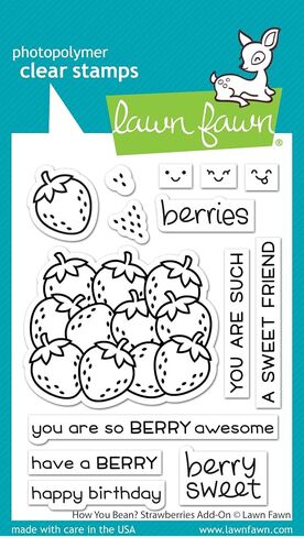 Lawn Fawn Clear Stamps & Dies Set - كيف أنت الفاصوليا؟ الإضافة الفراولة - حزمة عنصران in Kuwait