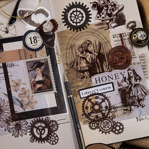 Globleland Vintage Gear Clock Clear Clear Clock Time Silicone Clear Stamp Gear Wheel Stamps Forms for DIY Scrapbooking and Cards Making Photo Journal 6.3x4.33inch in Saudi Arabia