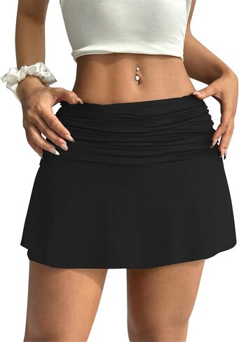 Hafailia womens mini skorts مثير القلم رصاص قلم رصاص bodycon A-line مع شورتات تحتها in Saudi Arabia