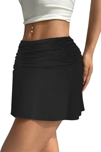Hafailia womens mini skorts مثير القلم رصاص قلم رصاص bodycon A-line مع شورتات تحتها in Saudi Arabia