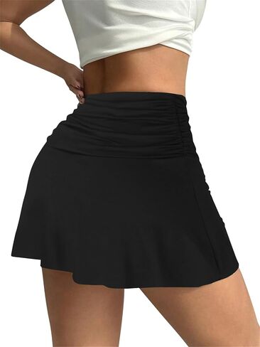 Hafailia womens mini skorts مثير القلم رصاص قلم رصاص bodycon A-line مع شورتات تحتها in Saudi Arabia