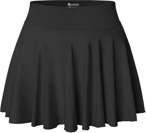 OQQ Women Mini Skirts 2 in 1 Flowy Basic Versatile Stretchy Flared Casual A-line Skirt with Pockets in Kuwait