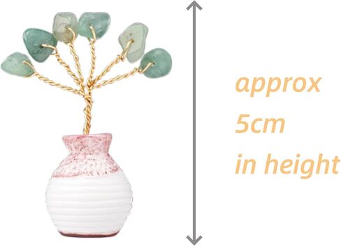 Mini Gemstone Life Tree in Decorative Vase – 5cm | Handcrafted Crystal Décor (Green Aventurine) in Saudi Arabia