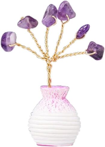 Mini Gemstone Life Tree in Decorative Vase – 5cm | Handcrafted Crystal Décor (Green Aventurine) in Saudi Arabia