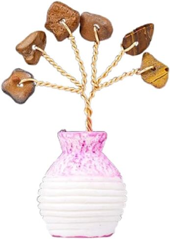 Mini Gemstone Life Tree in Decorative Vase – 5cm | Handcrafted Crystal Décor (Green Aventurine) in Kuwait