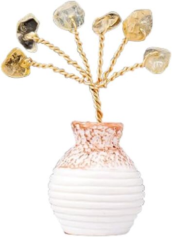 Mini Gemstone Life Tree in Decorative Vase – 5cm | Handcrafted Crystal Décor (Green Aventurine) in Saudi Arabia