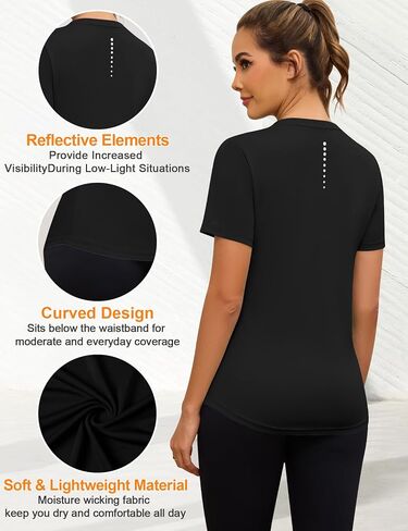 Blingfit Workout Tops for Women Short Sleeve Yoga Shirts Sports Gym Tshirts Quick Drying Running Top UPF 80+ Sun Protection in Saudi Arabia