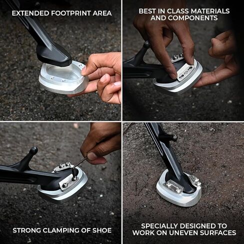 ViaTerra Himalayan 450 Motorcycle Kickstand Shoe & Side Stand Extender, Himalayan Accessories for Secure Parking with Foot Peg Extender I Provides Enhanced Stability and Support in Kuwait