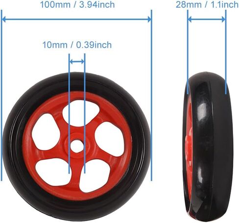 MOTO4U Motorcycle Stand Wheels Replacement for Front Lift Stand Rear Stand Triple Tree Stand Single-sided Swingarm Stand 4PC Tyres Red in Saudi Arabia